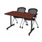Kobe Rectangle Tables > Training Tables > Kobe Training Table & Chair Sets, 48 W, 24 L, 29 H, Cherry MKTRCT4824CH23BK - alternate 1